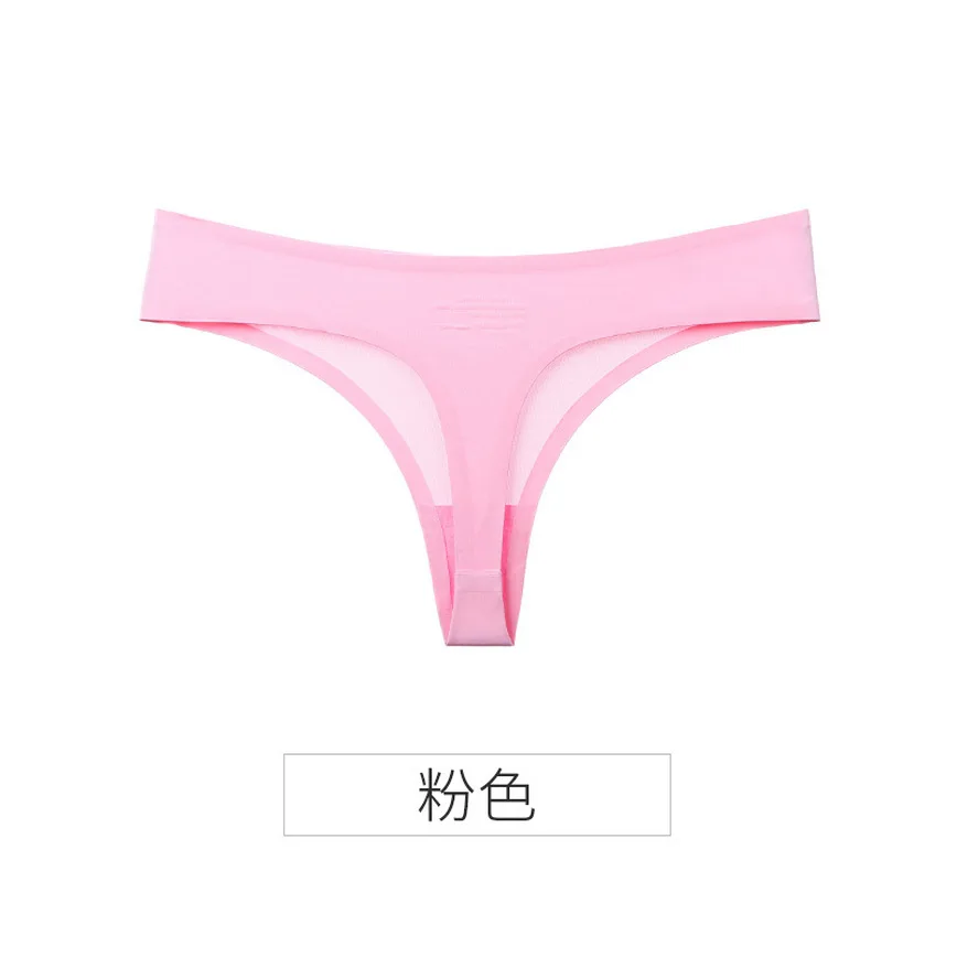 

3 Pcs/lot Ladies Sexy Thong Sexy Panties Seamless Thong Women's Ice Silk panties Thong Cotton Crotch G String Thong