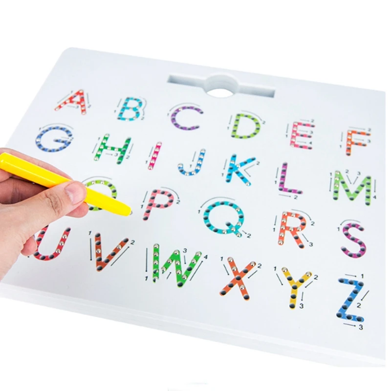 

2Pcs netic Alphabet Trace Board Double Sided Upper & Lower Case Letters Writing Practice Kids Learning Toy