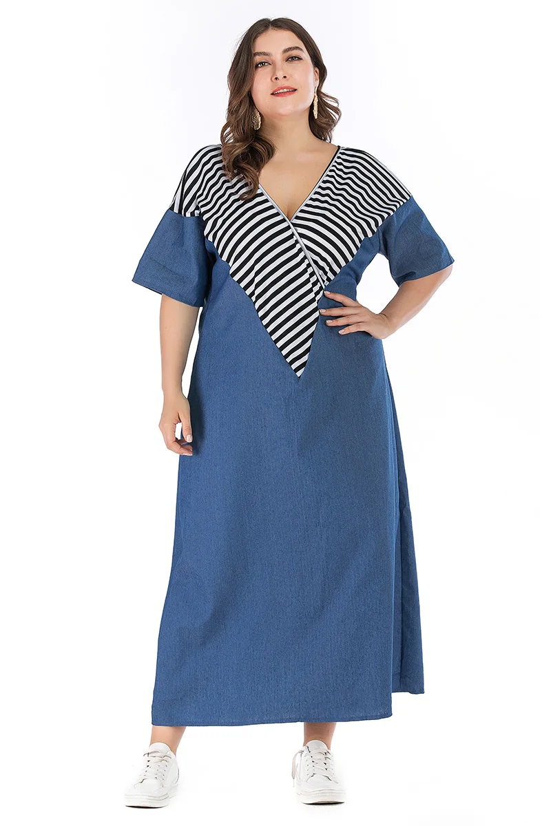 2020 модное сексуальное элегантное платье размера плюс для полных женщин синие