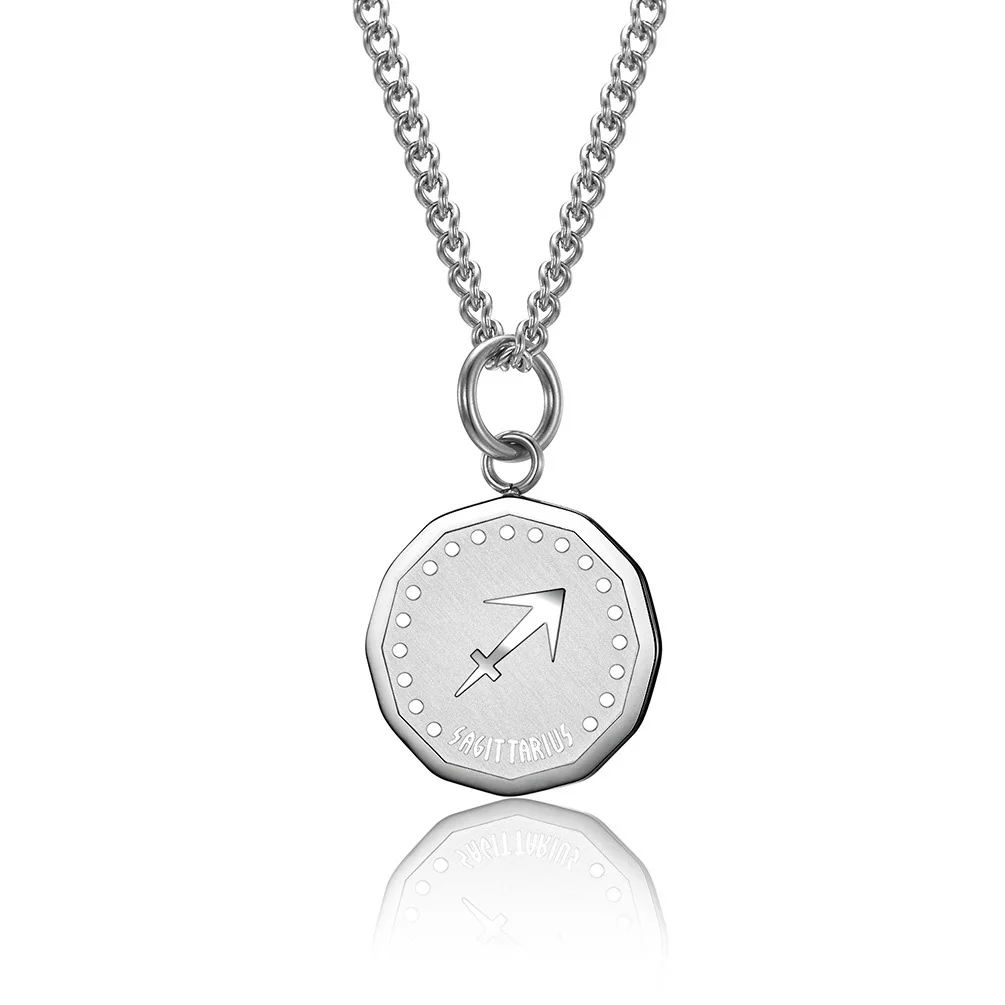Ожерелье из нержавеющей стали с изображением двенадцати созвездий для женщин и