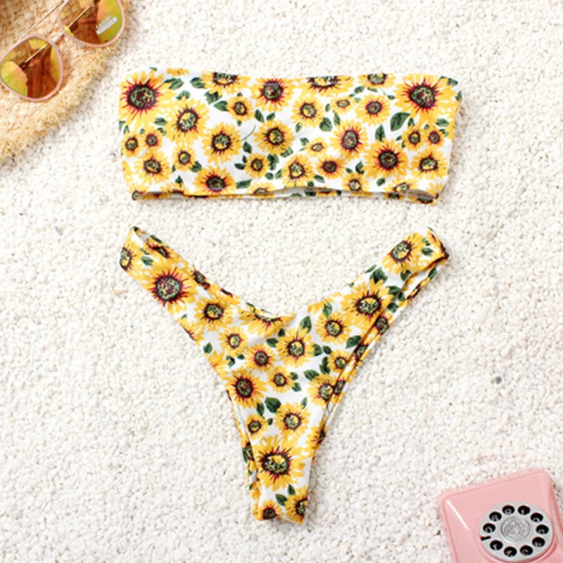 In-X Watermelon swimsuit female Sexy knot bikinis mujer Push up swimwear women bathers Summer beach wear bathing suit new - Цвет: 669-9