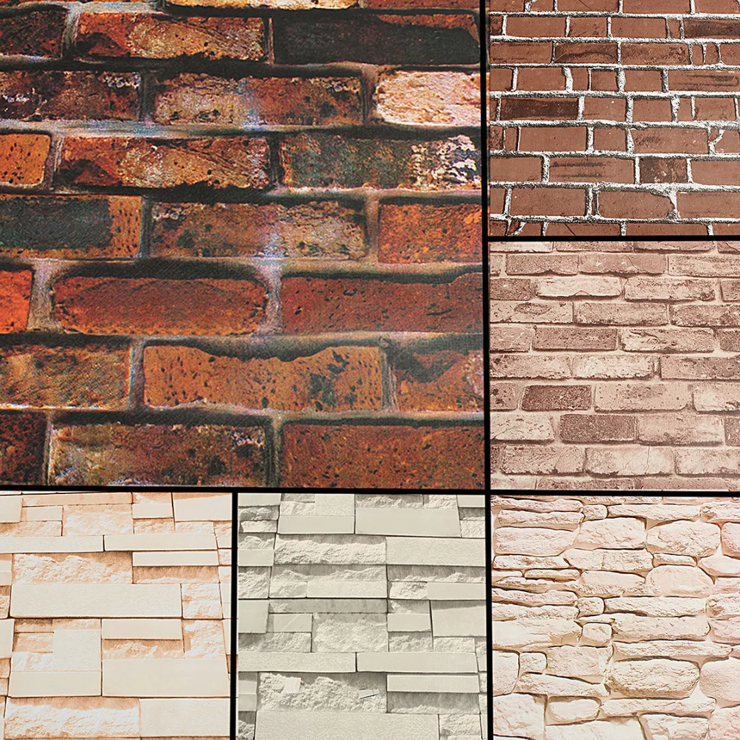 

45cm*10m Modern 3D Brick Pattern Self-adhesive Waterproof Wall Paper Decor Wall Stickers Decoration