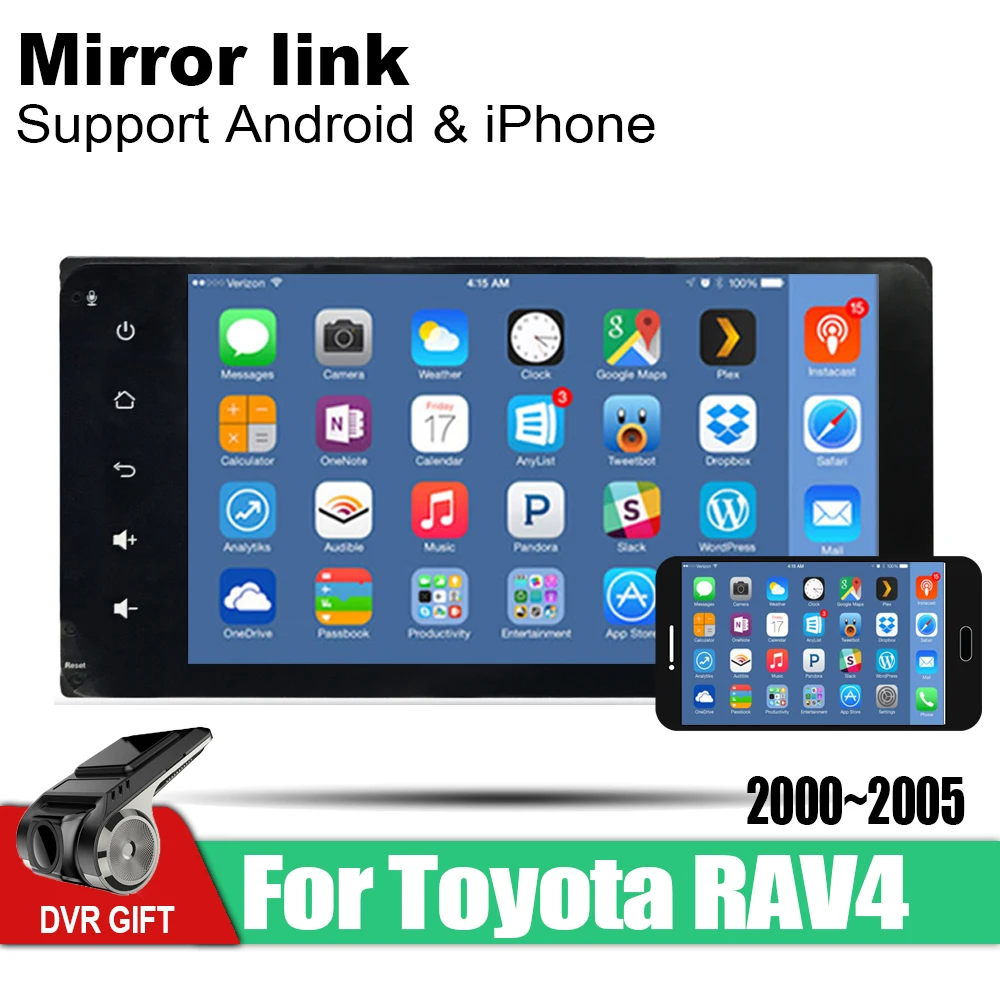 Автомобильный мультимедийный плеер ZaiXi Android GPS для Toyota RAV4 2000 ~ 2005 автомобильная