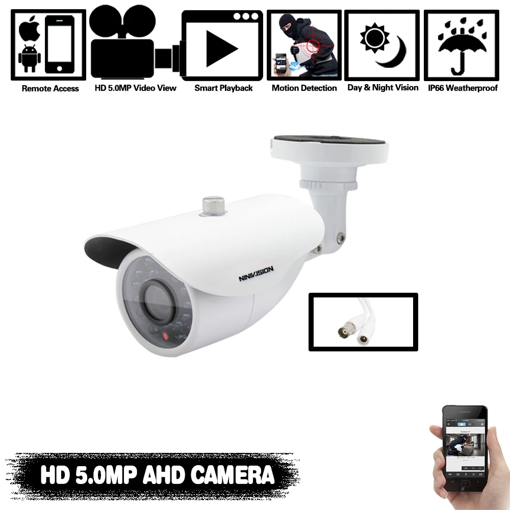 HD Sony Sensor 5MP AHD Camera 5.0MP Video Security Bullet CCTV indoor Outdoor Waterproof IP66 IRCUT Night Vision|Камеры