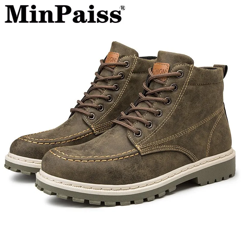 

Новинка осени 2019, мужские ботинки Martin, трендовые высокие мужские ботинки, мотоциклетная британская мужская обувь, кожаные ботинки для инстр...