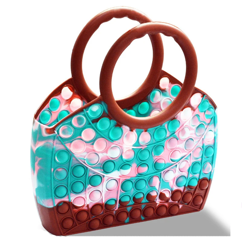 

Cute Handbag Pops Fidget Toys Push Its Bubble Stress Reliever Rainbow Simpl Dimmer Antistress Children Sensory Toys Backpack