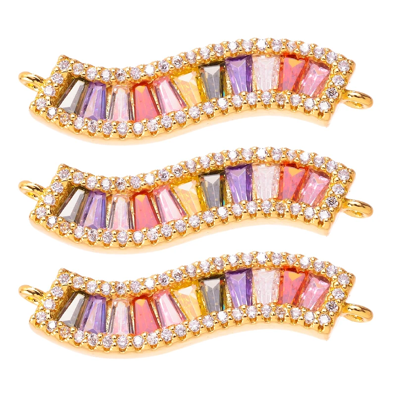 

Peixin luxury rainbow crystal jewelry connector for female necklace bracelet handmade jewelry accessories making findings cz