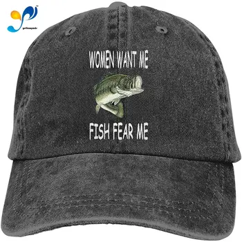 Women Want Me Fish Fear Me Men's Baseball Hats Trucker Dicer