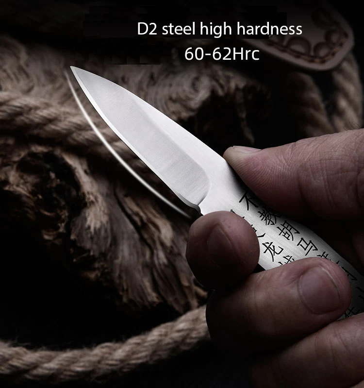 Нож с фиксированным лезвием D2 стальной маленький прямой нож для резьбы по