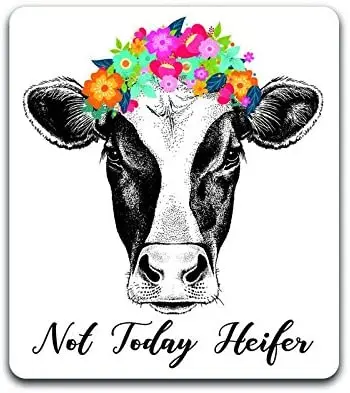 

Dawasaru Cow Not Today Heifer Colorful Car Sticker Sunscreen Decal Laptop Motorcycle Auto Accessories Decoration PVC, 12cm*12cm