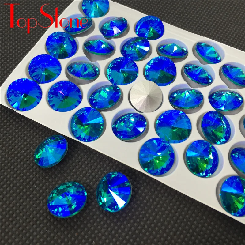 Топовый камень 6 мм ~ 18 цвета AB Rivoli Кристалл Круглый необычный острый задний