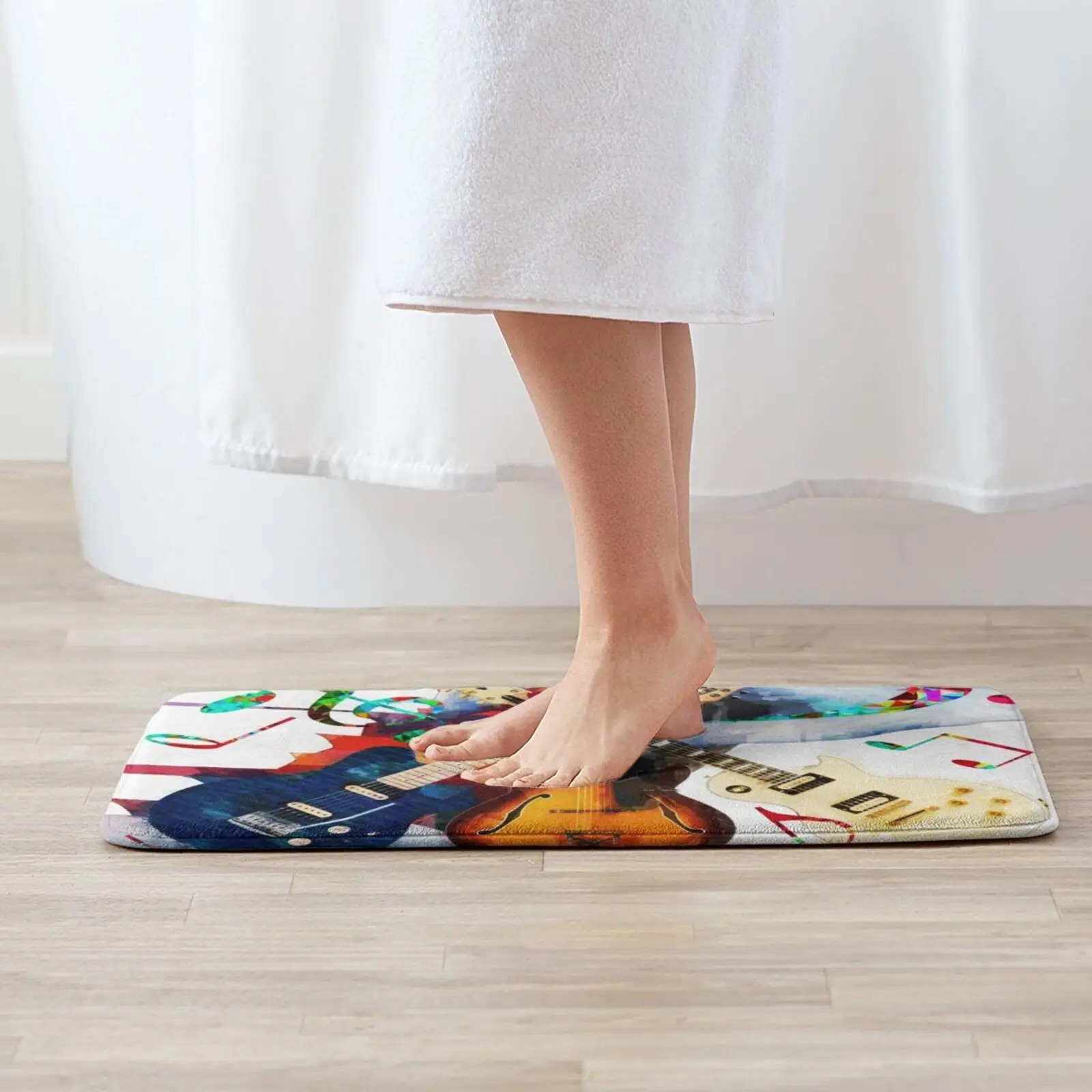 Rock On Mat Rug Carpet Anti-Slip Bedroom Entrance Door Music Guitars Notes Piano Hand And Roll | Дом и сад
