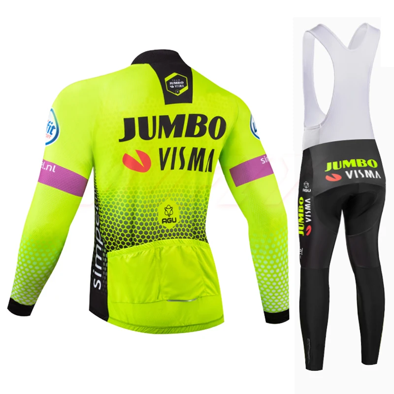 Зима, куртки для велоспорта JUMBO TEAM 9D, велосипедные штаны, Ropa Ciclismo, Мужские Термо флисовые, pro трикотаж для велосипедистов, одежда для велоспорта