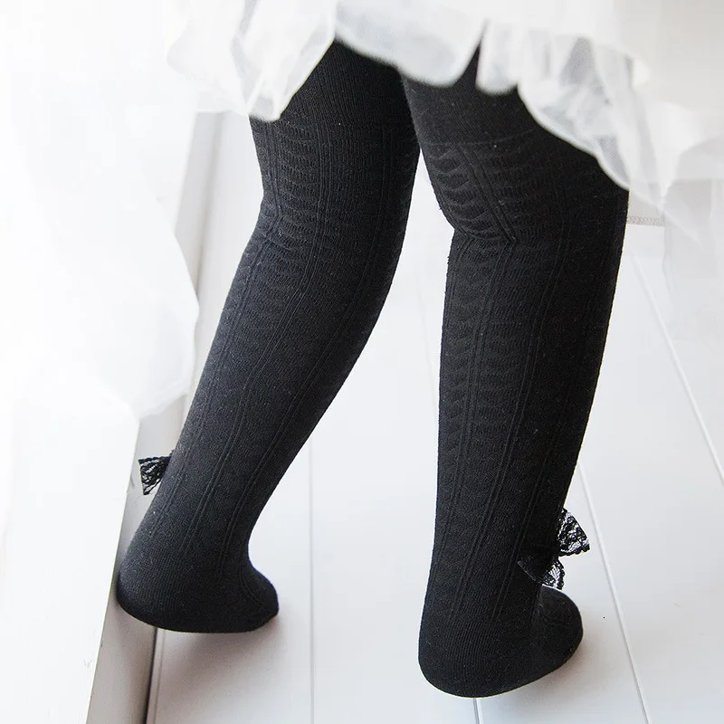 2019 Autumn Children Even Panty Hose Knitting Small Seven Bow Girl Socks Cotton Baby Hit Underpant | Детская одежда и обувь