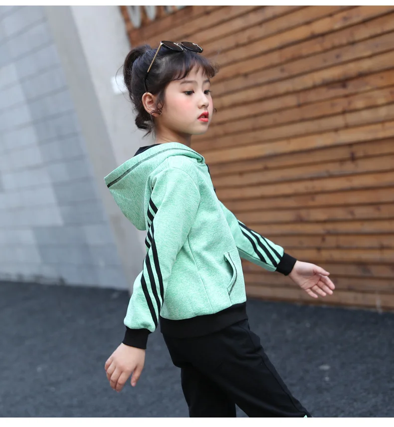 Комплект одежды для детей хлопковые осенние красные спортивные костюмы девочек