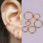 2021 Модные Винтажные серебряные и золотые серьги, кольца, маленькие круглые серьги-кольца для женщин, серьги, ювелирные изделия, клипсы для ушей в стиле стимпанк, подарок