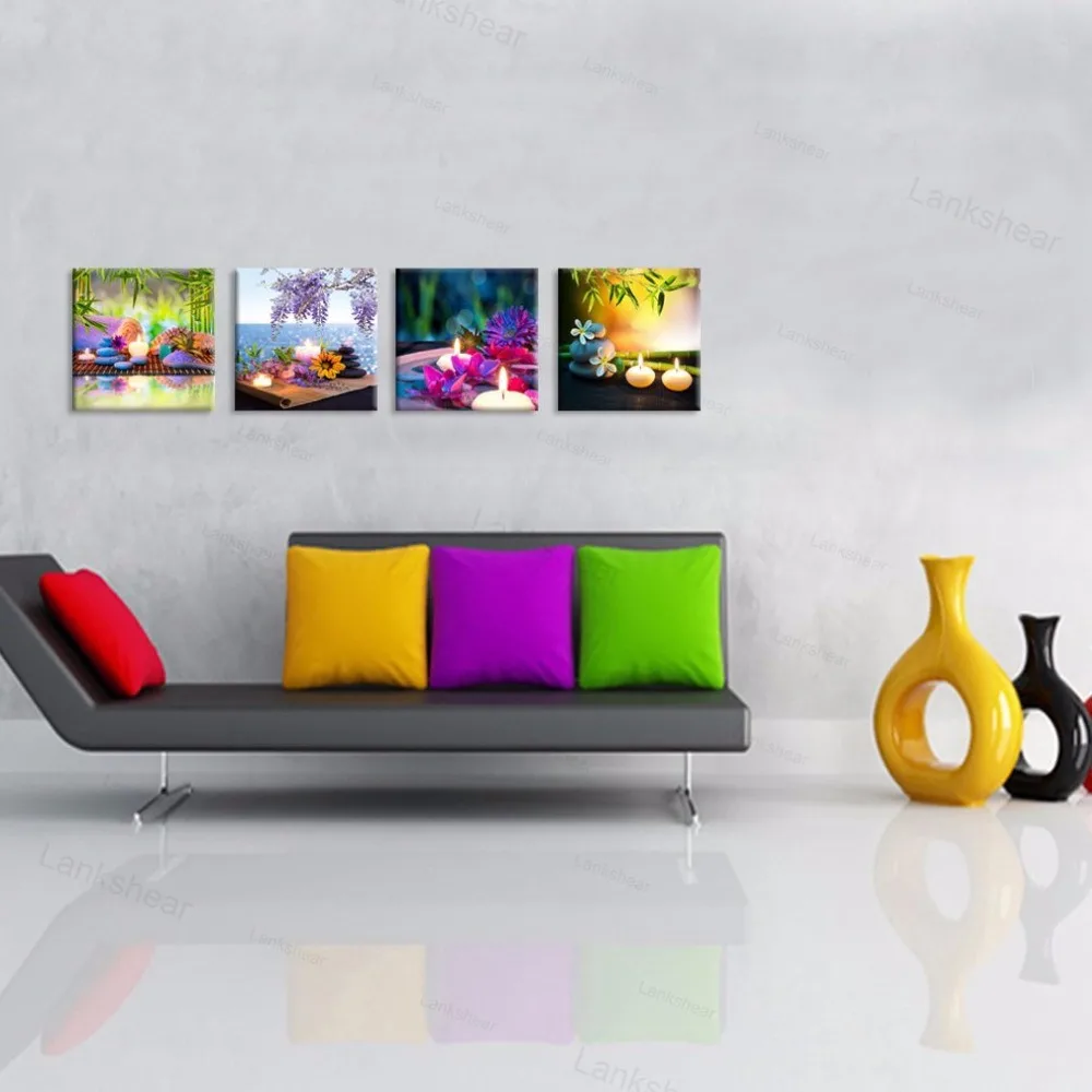 4 шт. Декоративная Настенная картина Орхидея | Дом и сад