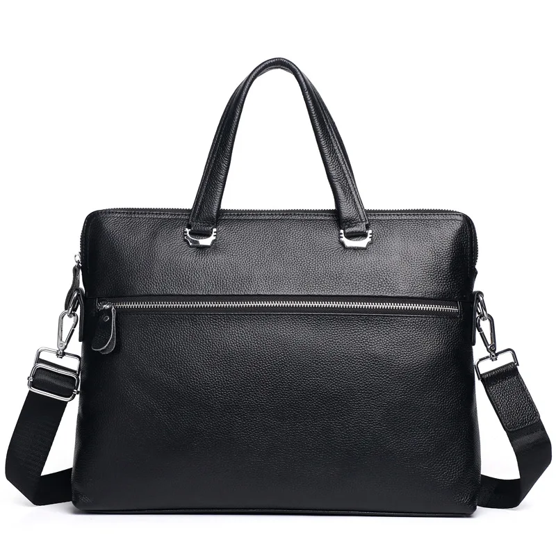 

Briefcase Man's Business Handbag Head Leather Single Shoulder Messenger Bag Horizontal Computer Bag