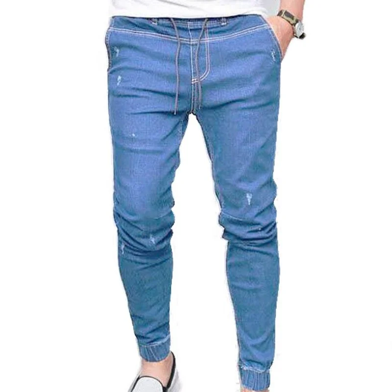

Men's Jeans Jogging Leggings Stretch Waistline Pencil Jeans Denim Trousers Plus Size European Style Trousers Streetwear Men