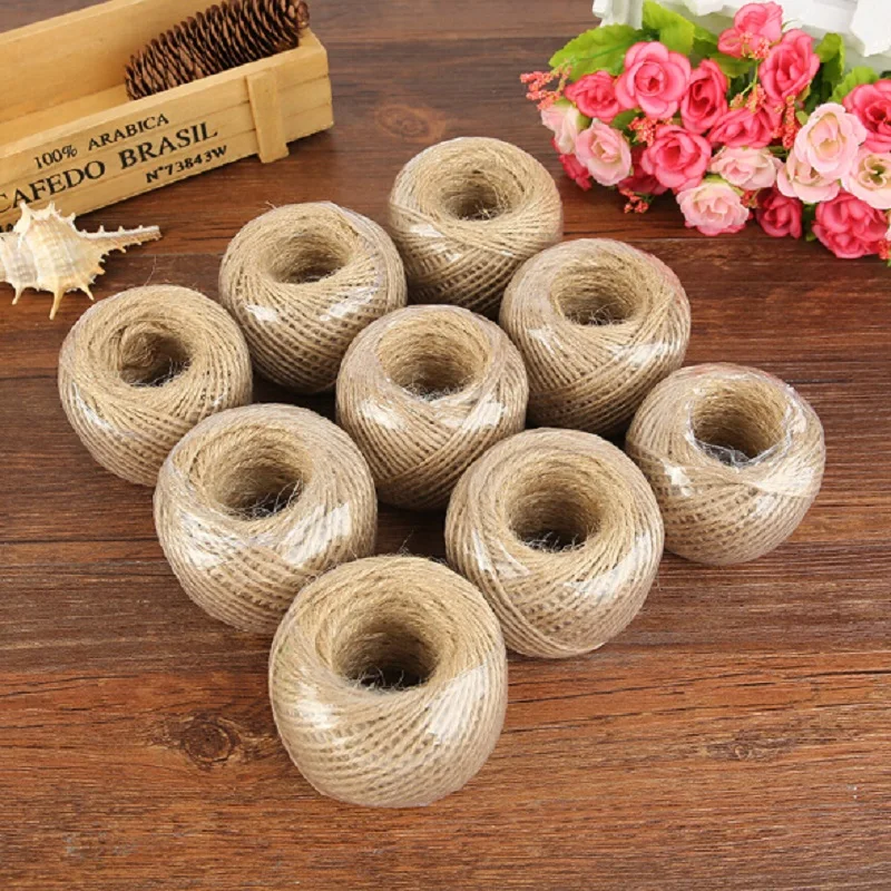 Джутовая веревка для свадебного декора, 2 мм х 100 м