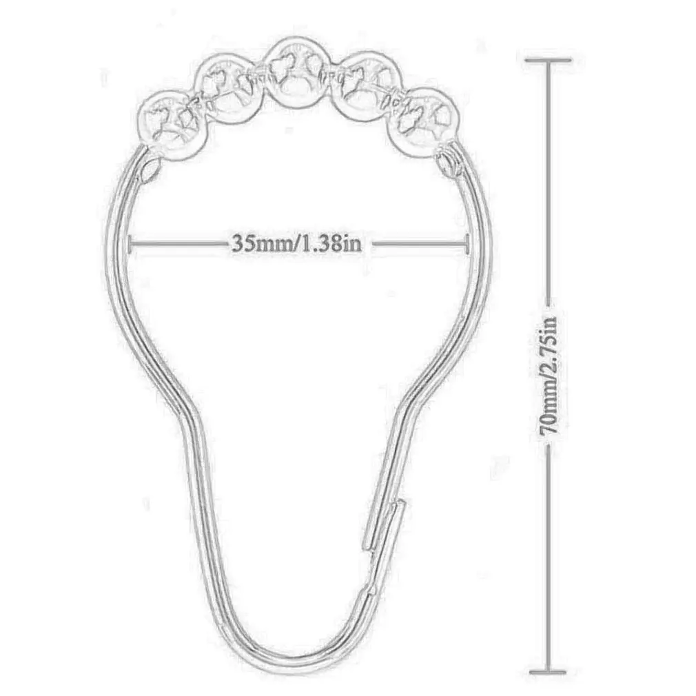 

12pcs Shower Curtain Hooks Rings Rust-Resistant Metal Glide Shower Hooks For Bathroom Shower Rods Curtains