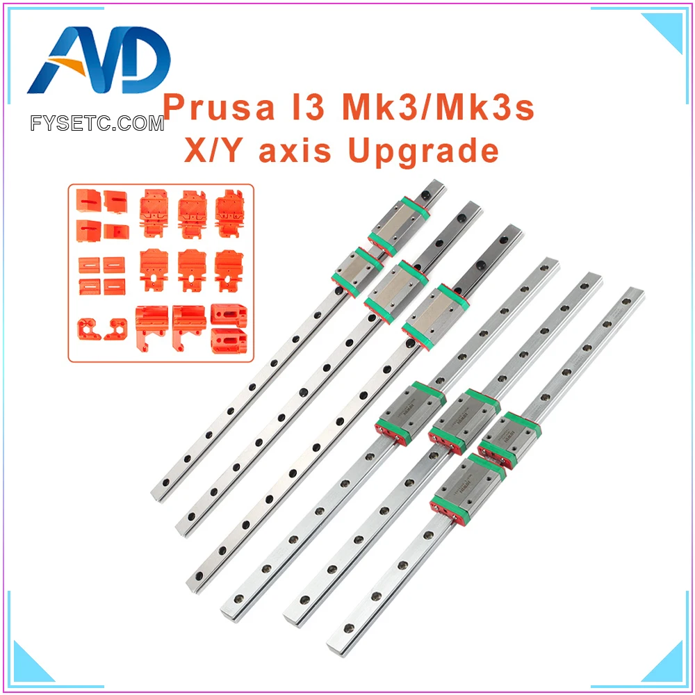 Guia de Trilho Mgn12 para Impressora Mk3s com Slide Kit de Atualização Fysetc Hiwin X-axis Y-axis Linear 3d Prusa Block