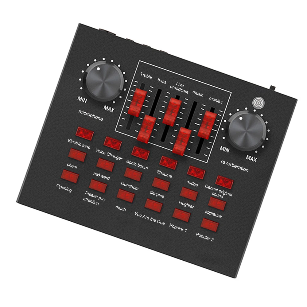 

2020 Sound Card Audio USB Headset Microphone Webcast Live Sound Card 18 Sound Effects 6 Modes Sound Card For Phone Computer