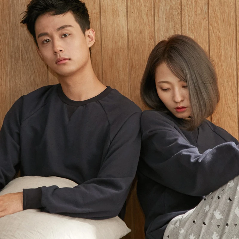 Женский пижамный комплект осенняя Вязаная хлопковая пижама с длинным рукавом и