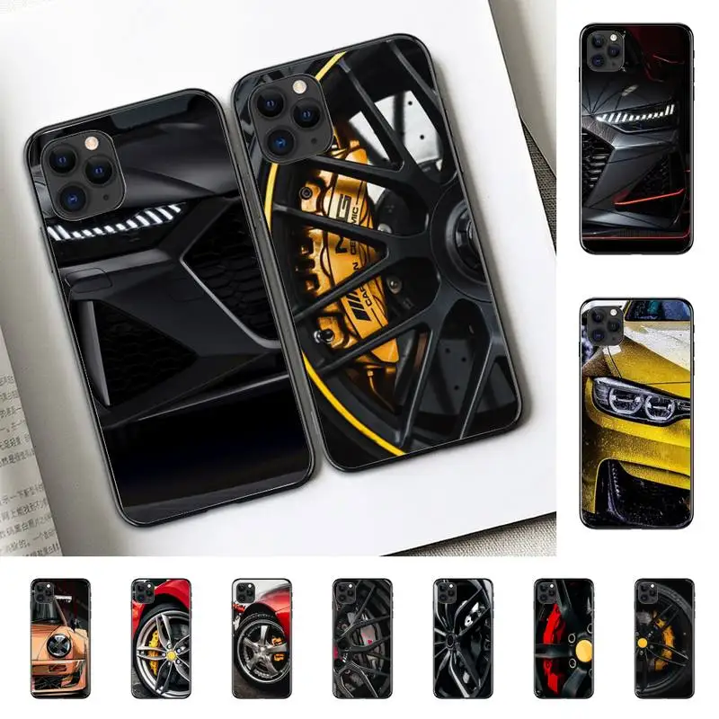 Роскошный чехол для телефона Yinuoda с колесами спортивного автомобиля iPhone 11 12 13 mini