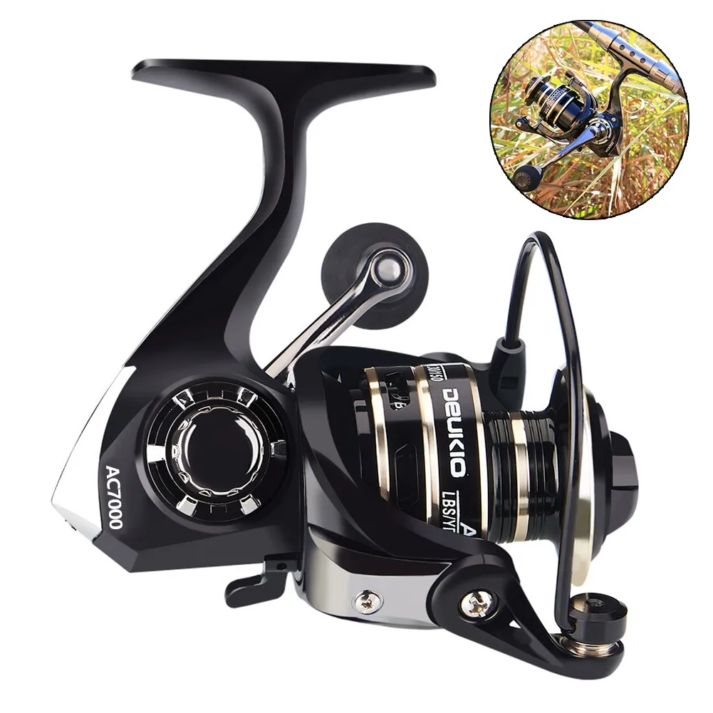 

Deukio Full Metal 5.2:1 Fishing Spinning Reel 8KG Max Drag Spool Wheel Fishing Reel AC2000-AC7000 Series Right Left Hand Reel
