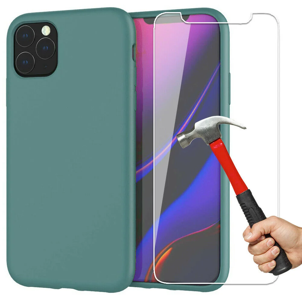 

LOT Verre Tremp Film protection pour For iPhone 11 Pro Max + Coque Housse TPU