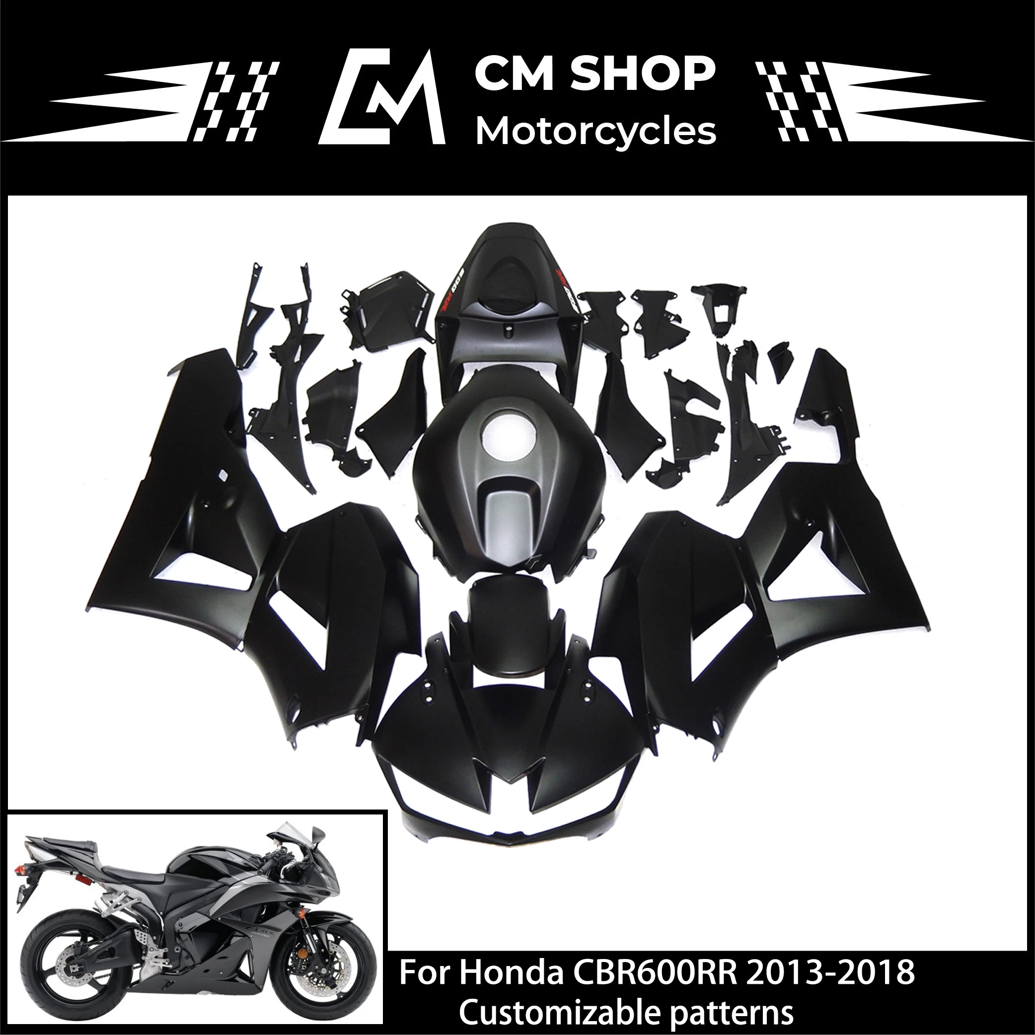 

Комплект обтекателей для мотоцикла ABS, литье под давлением, подходит для Honda CBR600RR F5 2013 2014 2015 2016, цвет может быть изменен