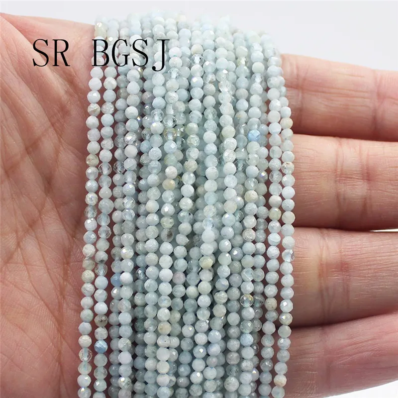 Бесплатная доставка 3 мм граненые синие смешанные аквамарины Аква драгоценные