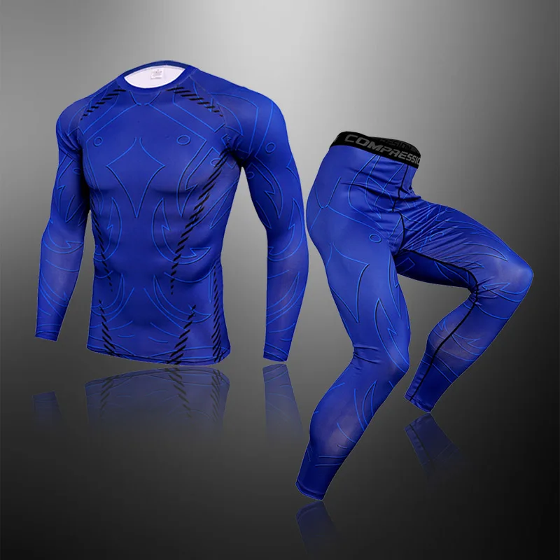 

Men's 2-Piece Sportswear Suit, Gym Fitness Training Rashguard Running Men's Sports Suit Compression Quick-Drying Clothing