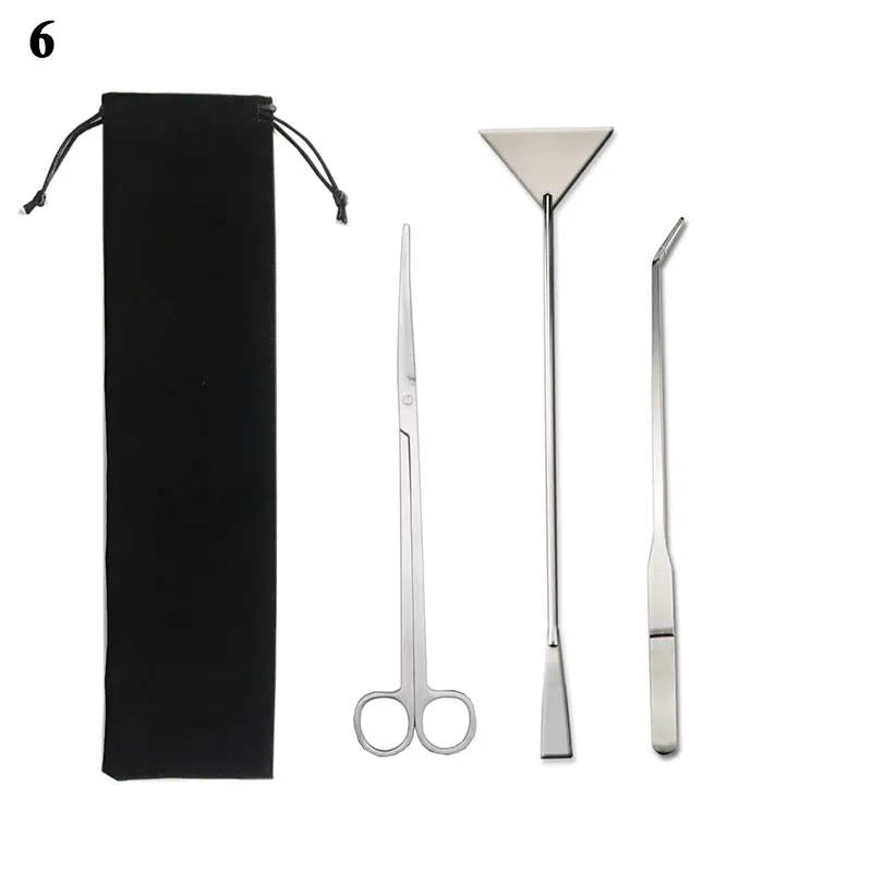 

4 in 1 Aquarium Tank Tools Kit Stainless Steel Maintenance Tools Aquascaping Fish Tank Aquatic Plants Long Tweezers Scissors