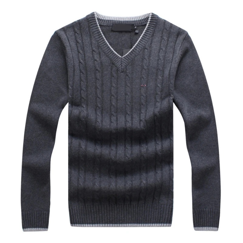 

2020 Autumn Winter New Eden Men's Pullover Pullover Stand Collar Slim Fit Thick Sweaters Park Man Striped Knitted Pullover 3XL