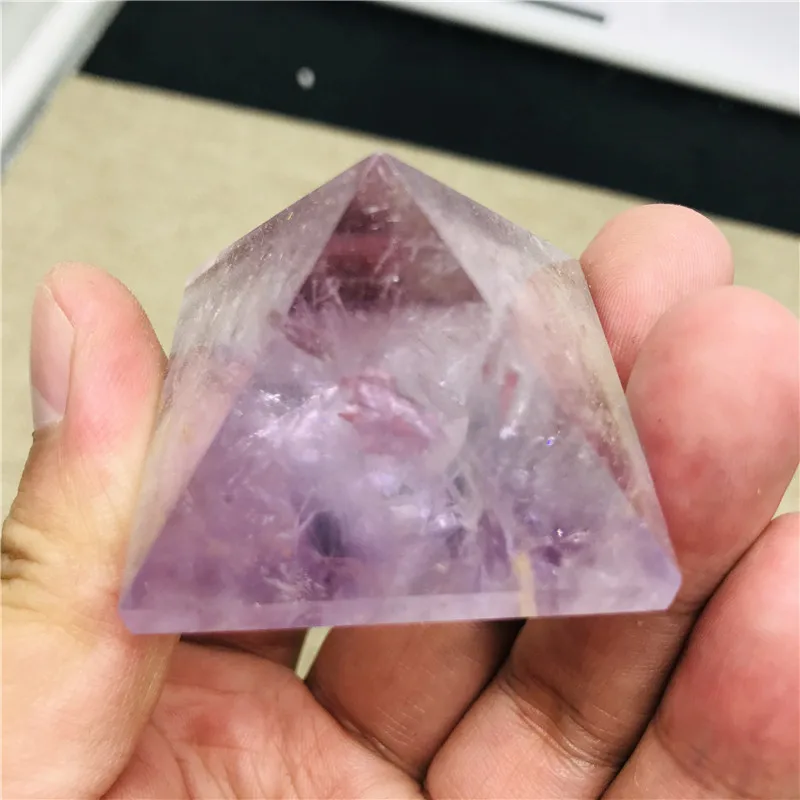 

40mm NATURAL amethyst pyramid quartz CRYSTAL POINT HEALING