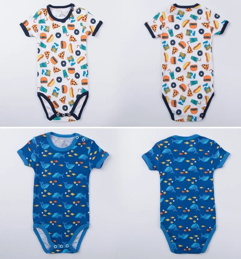 5 шт./лот комбинезоны для новорожденных повседневные хлопковые с короткими