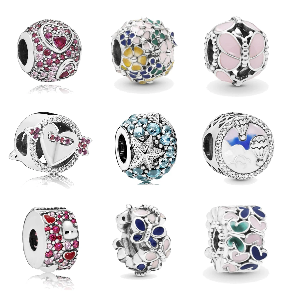 Асимметричные сердца любви бабочки Дамбо Шарм Бусины Подходит для бренда