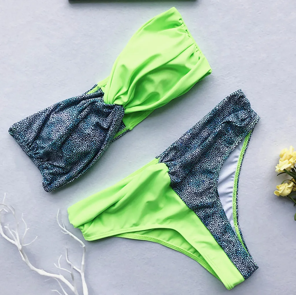 JAYCOSIN женский бюстгальтер из двух частей сексуальный двухцветный купальный