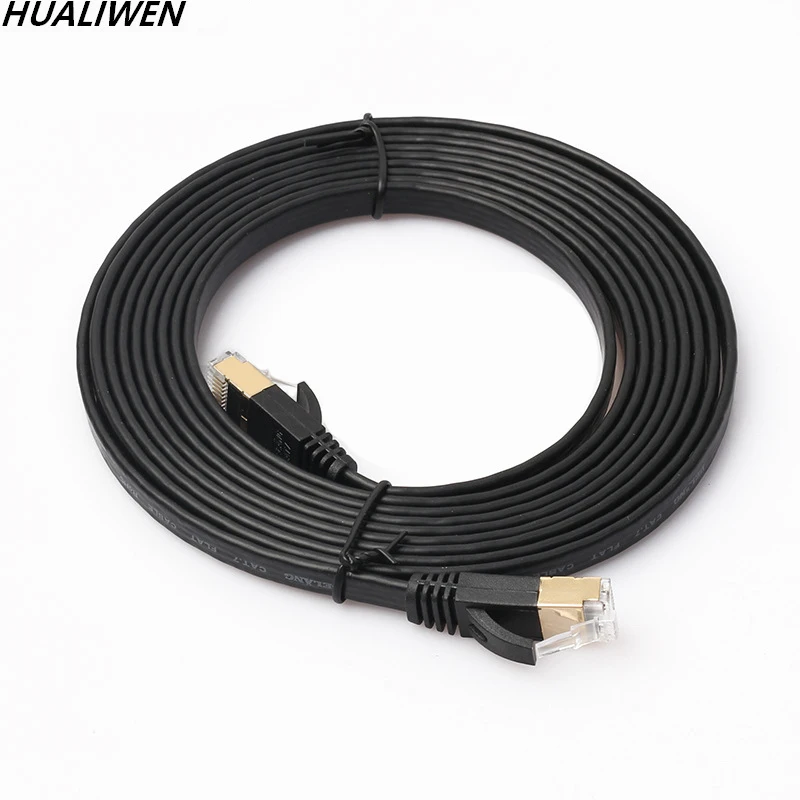 

Shielded 1m-15m black cat7 flat cable