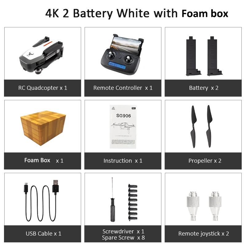 White 2Battery FB ZLRC Beast SG906 gps 5G wifi FPV с селфи складной 4K 1080P Ультра HD камера RC Дрон Квадрокоптер RTF VS XS812 XS809HW SG106 - Цвет: White 2Battery FB
