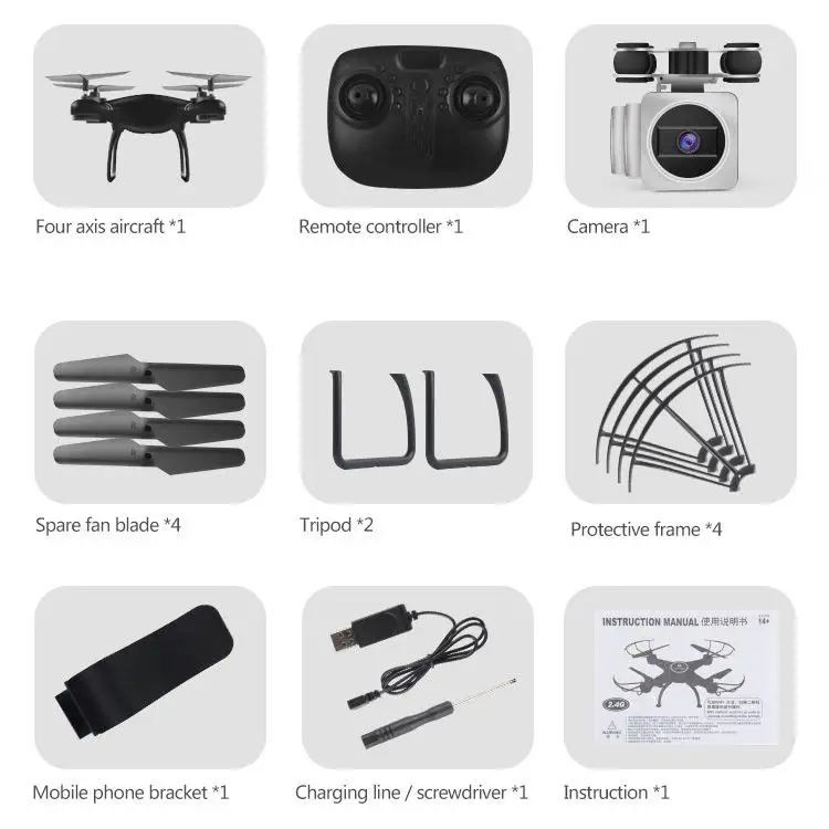 HJ14W Wi Fi Вертолет FPV Квадрокоптер Дрон HD камера 1080P wifi RC Профессиональный