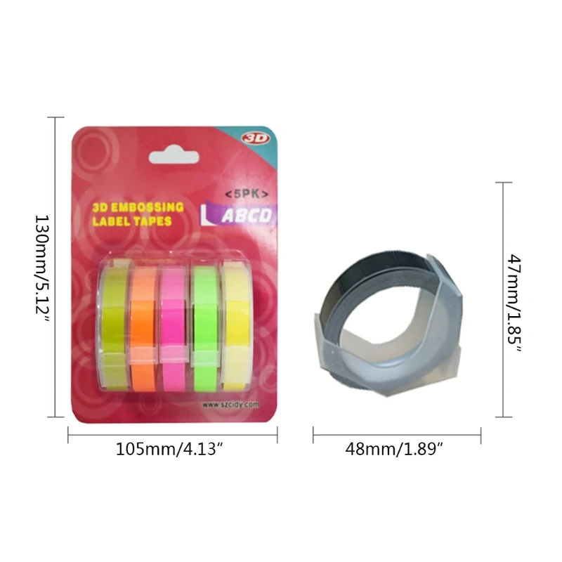 

CPDD 5 Pcs 3/8 Inch x 9.8Feet Label Tag Rolls Label Tape Replacement Sticky Labels Date Labels Price Tag Paper Universal Type