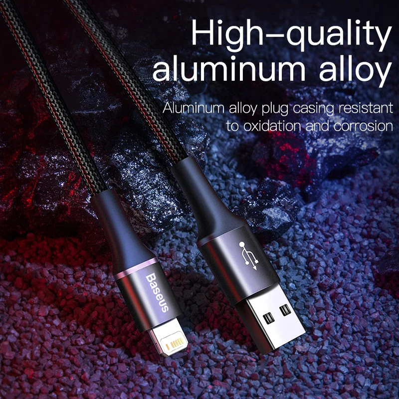 USB-кабель Baseus Lighting для iPhone 12 11 Pro Max X XR XS 8 7 6 6s iPad кабель быстрой зарядки и передачи