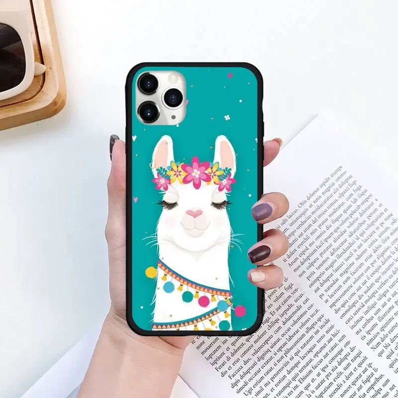 

Alpaca cute cartoon animal Phone Cases for iPhone 11 12 pro XS MAX 8 7 6 6S Plus X 5S SE 2020 XR Luxury brand shell funda coque
