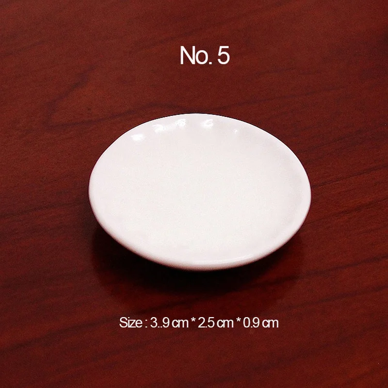 

10pcs White plate Dishes Simulation Plates Miniature Pretend play Kitchen Dinner Tableware Doll House Accessories Kids gift