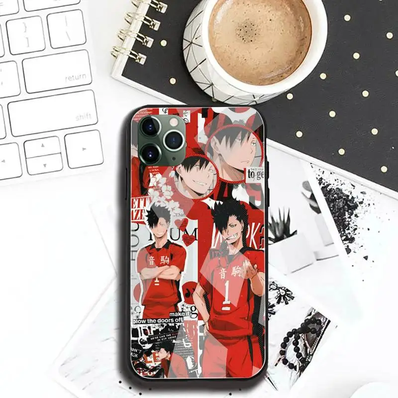 anime haikyuu hinata attacks phone case tempered glass for iphone 12 pro max mini 11 pro xr xs max 8 x 7 6s 6 plus se 2020 cover free global shipping