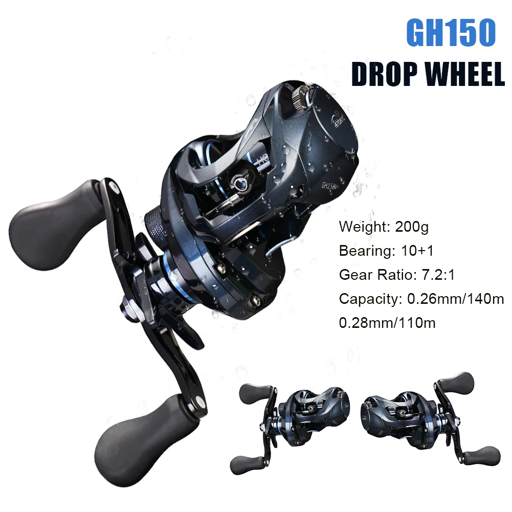 

Sale GH150 Left/Right Fishing Reel 7.2:1 Carp Bait Cast Casting Reel for Trout Perch Tilapia Bass Tackle Fishing Accessories
