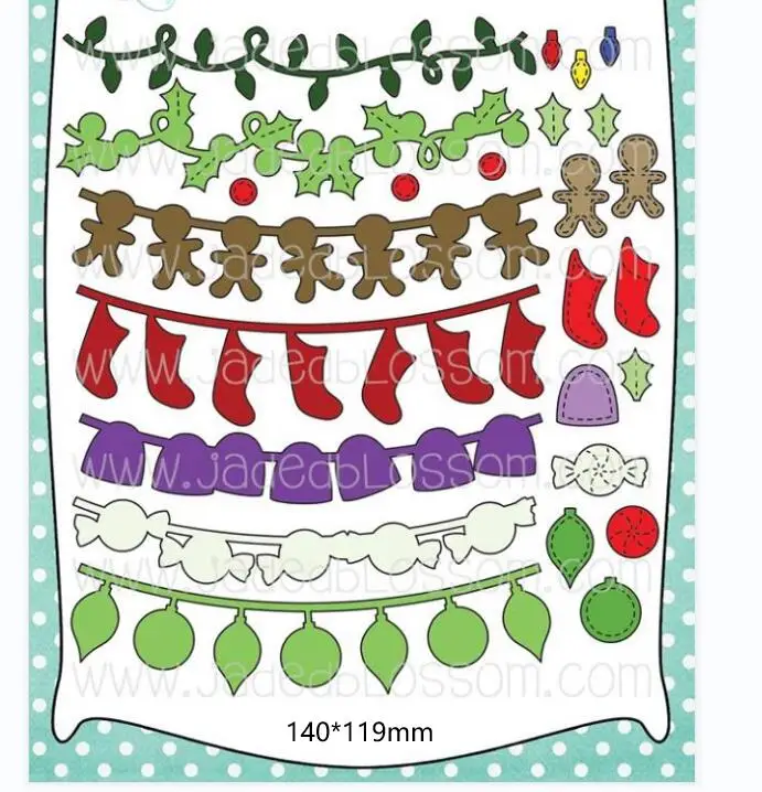 Новые металлические штампы для вырезания Рождественский баннер форма карточек